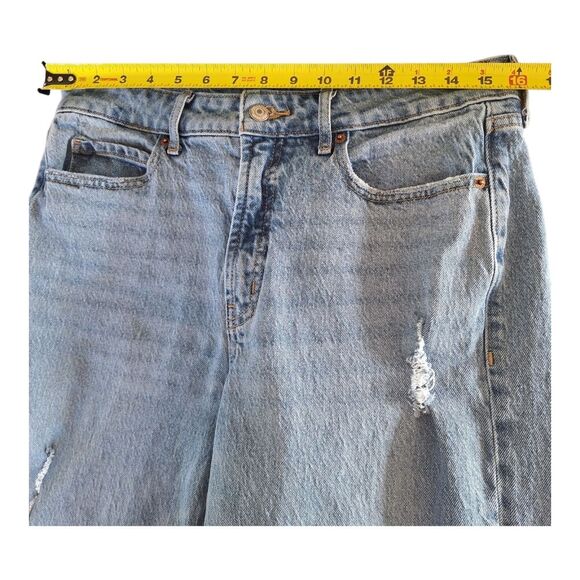 Old Navy Sky-Hi Wide Leg Jeans Lois Tummy Coverage Baggy size 10 Distressed 2022 - Picture 7 of 16